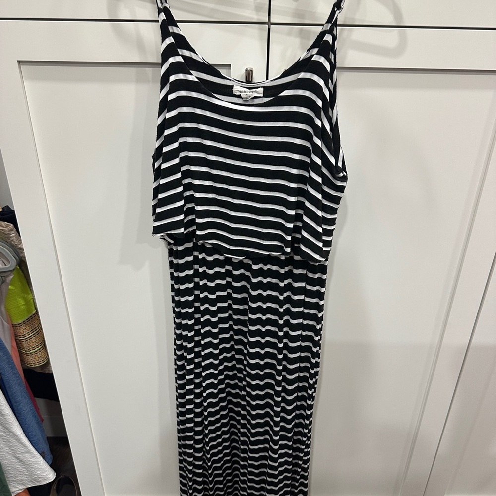Exist Black and White Striped Dress SZ Large